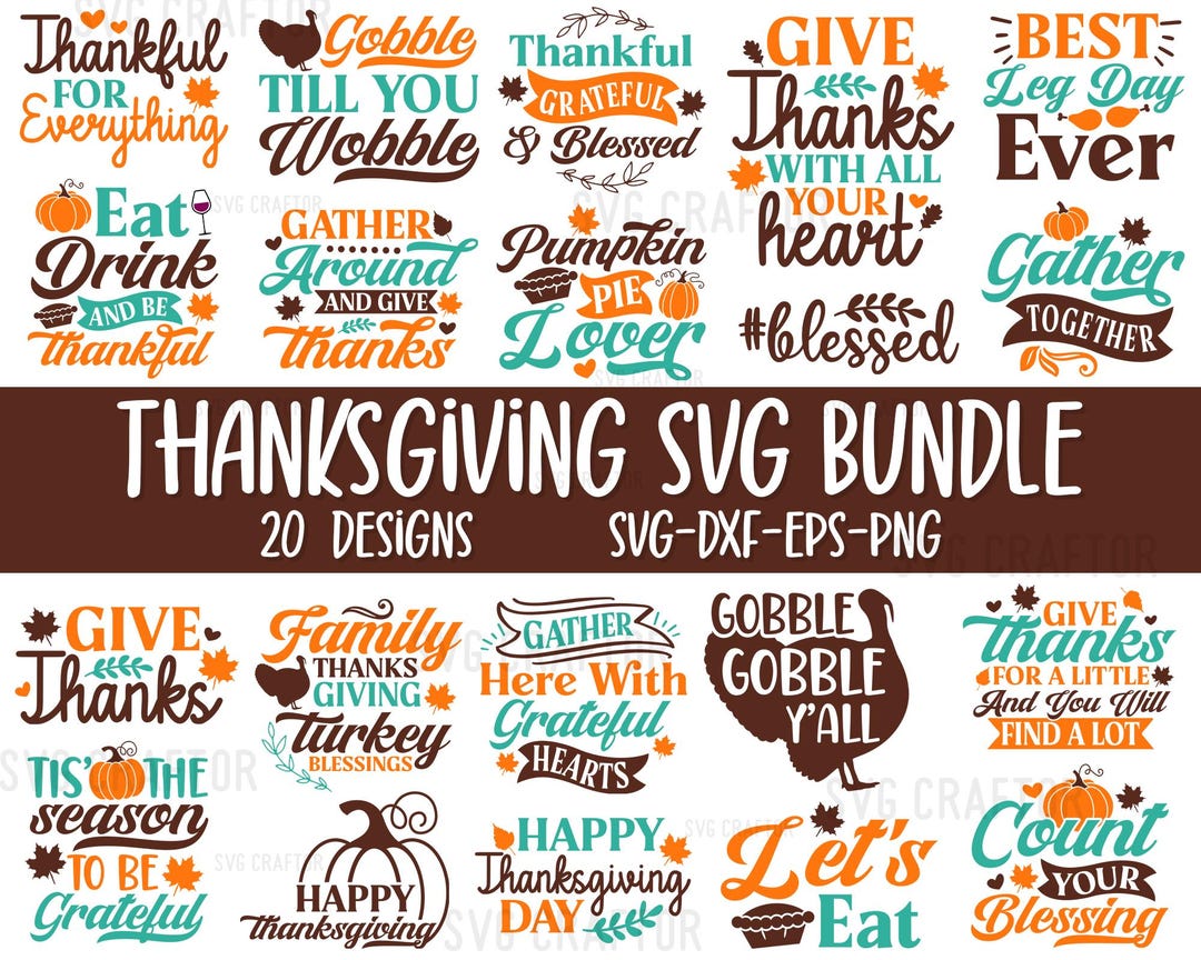 Thanksgiving SVG Bundle: Fall Designs for Cricut (digital Download) - Etsy