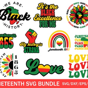 ジューンティーンス SVG バンドル: ブラック独立記念日デザイン (デジタルダウンロード)