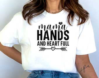 Mama Hände Herz voll SVG PNG DXF: Mama Leben Shirt Design (digitaler Download)