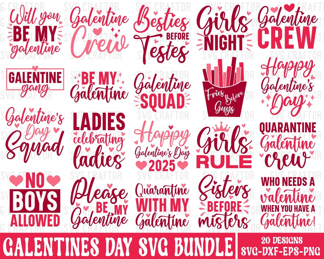 Galentine's Day SVG Bundle: Shirts, Squad, Cricut (digital Files) - Etsy
