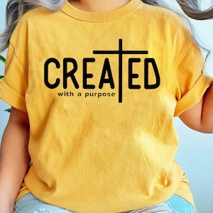 Created With a Purpose T-shirt SVG: Christian Easter Design (Digital Download)