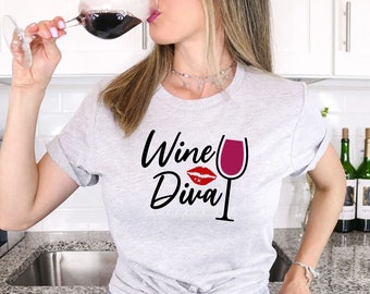 Wine Diva SVG: Funny Wine Quotes, Shirts, Glasses (Digital Download)