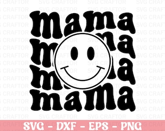 Retro Mama SVG: Groovy Wavy Text (Digital Download)