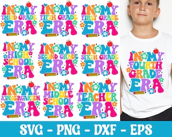 School Era SVG Bundle: Teacher, Grades 1-6 (Digital Download)