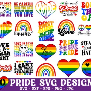 Fierté Svg, Svg Gay, Lgbt, fierté amour svg, Svg arc-en-ciel de fierté, Svg coeur arc-en-ciel, l'amour est l'amour, tout pour l'amour, ensemble Svg Gay Pride, Svg, Png