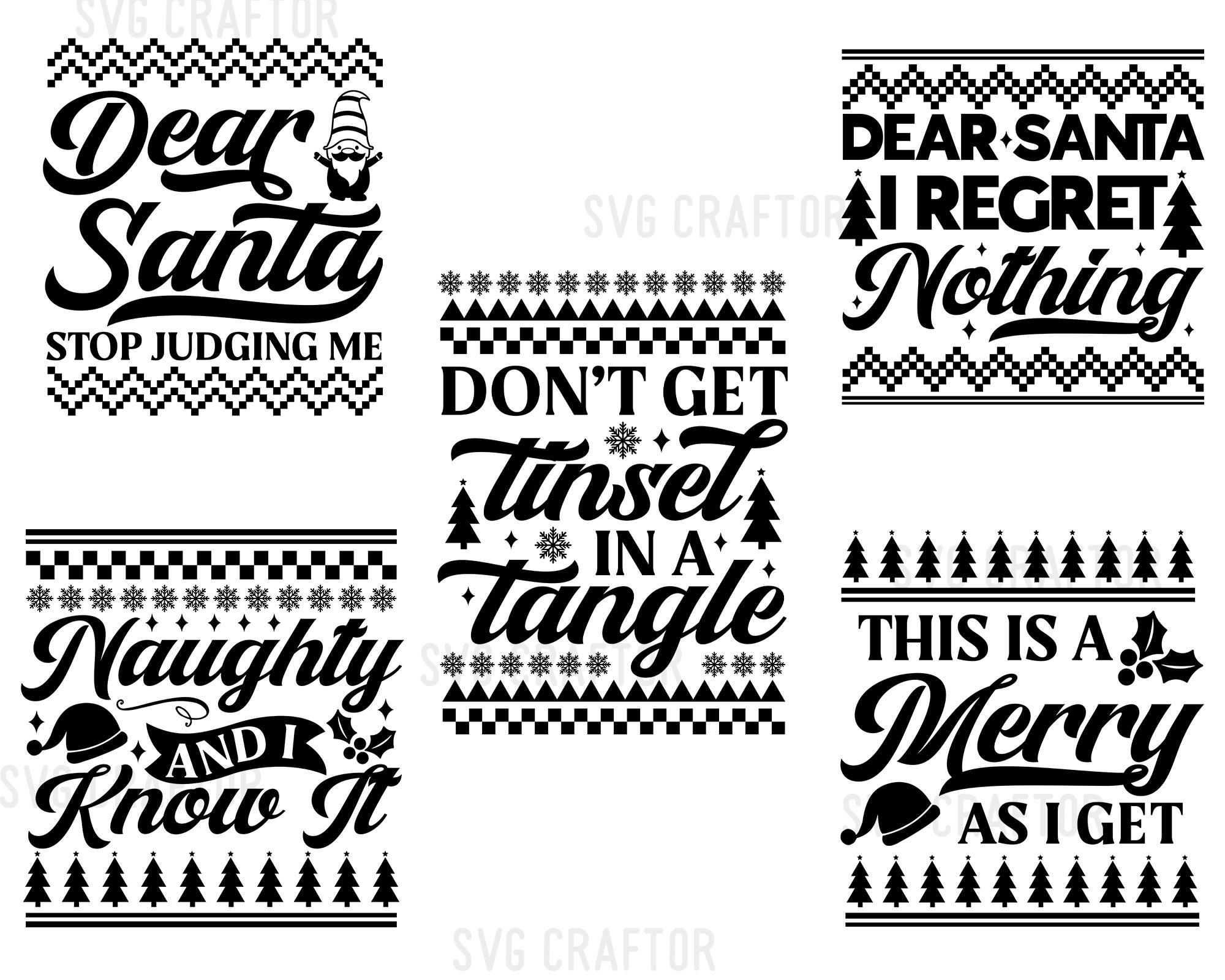 Ugly Christmas Sweater SVG Bundle: Cricut & Silhouette Designs (digital ...