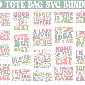 Retro Tote Bag svg, Shopping Bga svg, Funny Tote Bag svg, Sarcastic svg, Groovy svg, Motherhood svg, Momlife svg, Wavy text, Sassy svg, Svg image 1