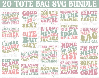 Retro Sarcastic Tote Bag SVG Bundle: Groovy Momlife Designs (Digital Download)