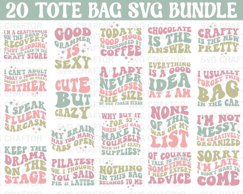 Retro Tote Bag svg, Shopping Bga svg, Funny Tote Bag svg, Sarcastic svg, Groovy svg, Motherhood svg, Momlife svg, Wavy text, Sassy svg, Svg image 1