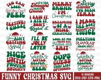 Grappige sarcastische kerst SVG-bundel: vakantieontwerpen (digitale download)