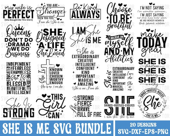 Woman Affirmation SVG Bundle: Empowerment Quotes (Digital Files)