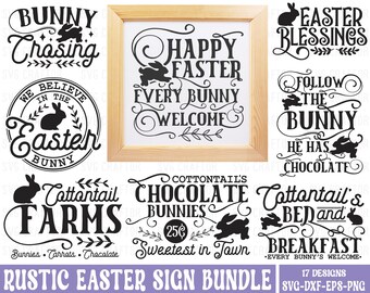 Rustic Easter SVG Bundle: Farmhouse Bunny Designs (Digital Download)