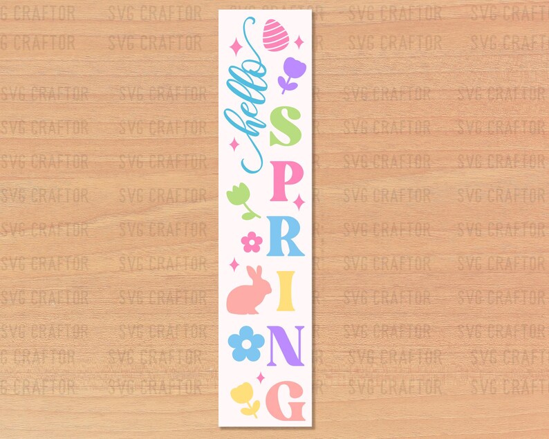 Easter Porch Sign SVG Bundle: Spring Welcome Vertical Signs (digital ...