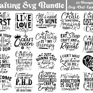 Crafting SVG Bundle: 25 Designs für Cricut (Digitaler Download), Craft Designs PNG, SVGcraftor