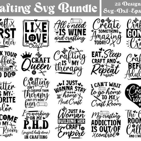 Crafting SVG Bundle, Craft SVG, Crafters Svg, Crafting Shirt Svg, Crafting Quote Svg, Crafting Sign Svg, Crafting tools SVG, Cricut Svg File