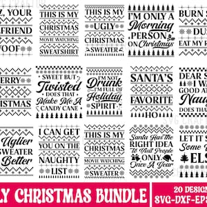 Hässliche Weihnachten Pullover SVG Bundle: Cricut & Silhouette Designs (Digitale Datei)