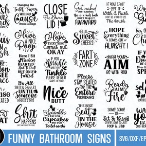 Funny Bathroom SVG Bundle, Bathroom Quote, Restroom svg, Potty Dance svg, Farmhouse svg, Bathroom Sign SVG, Funny Bathroom SVG, Cut File
