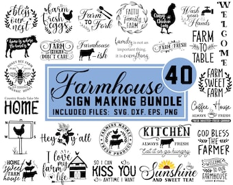 Farmhouse SVG Bundle, Farmhouse Sign Making SVG Bundle, Farmhouse sign svg, Farmhouse kitchen svg,  Farmhouse bathroom svg, windmill svg