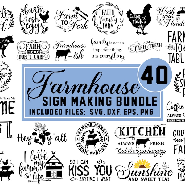 Farmhouse SVG Bundle, Farmhouse Sign Making SVG Bundle, Farmhouse sign svg, Farmhouse kitchen svg,  Farmhouse bathroom svg, windmill svg