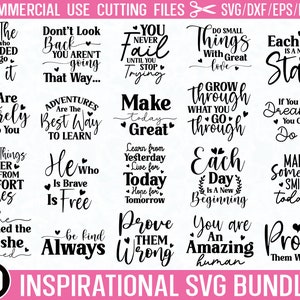 Motivational Svg For Tshirts Mug Bag Water Pot, Positive Quote, Inspirational Svg Bundle, Funny Shirts Svg, Commercial Use Cutting Files