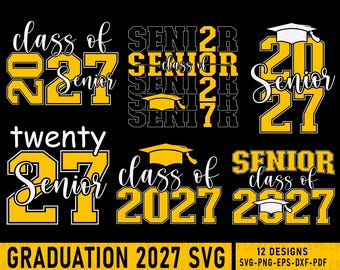 Senior 2027 SVG Bundle, Graduation Svg Cut Files (Digital Download)