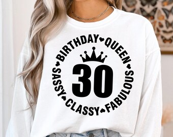 30th Birthday SVG Bundle, Sassy Fabulous Designs (digital Download