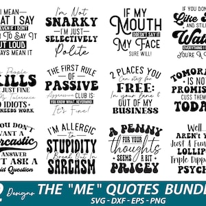 Funny Sarcastic Quotes SVG Bundle: Mom Life, Sassy (Digital Download) image 1