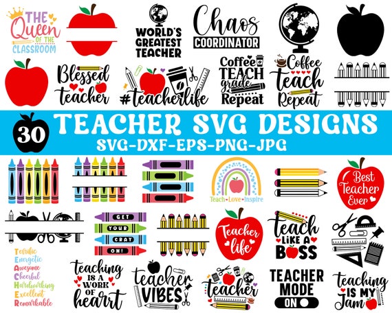 Teacher SVG Bundle: School Designs (Digital Download)