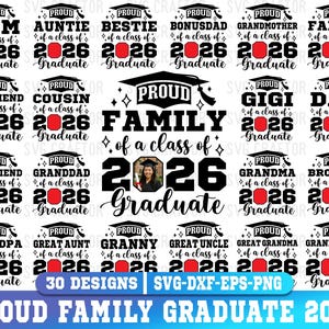 Graduate Svg Bundle, Proud Graduate 2026 Svg, 2026 Graduation photo Svg, Senior Graduate Svg, Graduate Family matching shirt Svg, SvgCraftor