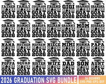 2026 Graduation SVG Bundle, Proud Family Member Designs (Digital Download)