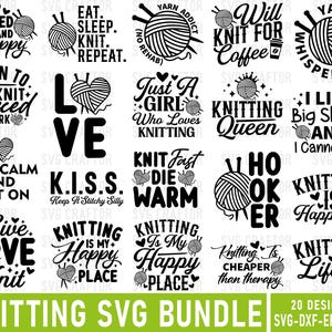 Knitting SVG Bundle, Cricut Cut File, Svgcraftor, Digital Download ...
