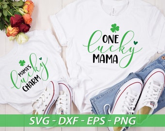 Lucky Mama SVG : conception de chemise trèfle de la Saint-Patrick (téléchargement numérique)