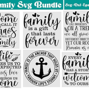 Family Sign SVG Bundle: Wall Decor Graphics (Digital Download)