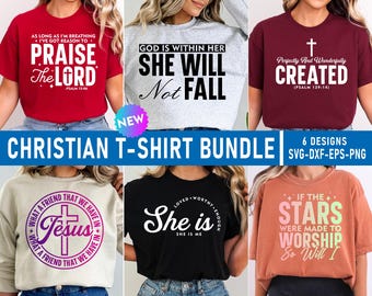 Christian T-shirt SVG Bundle: Cricut and Silhouette file (Digital Download)