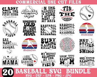 Baseball SVG Bundle: Mom, Dad, Game Day Quotes (Digital Download)