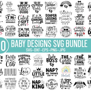 50 Cute Baby SVG Bundle, Baby Shower SVG, Newborn SVG Bundle, Baby Quote Bundle, Cute Baby Saying svg, Funny Baby svg, Baby Boy Girl Svg