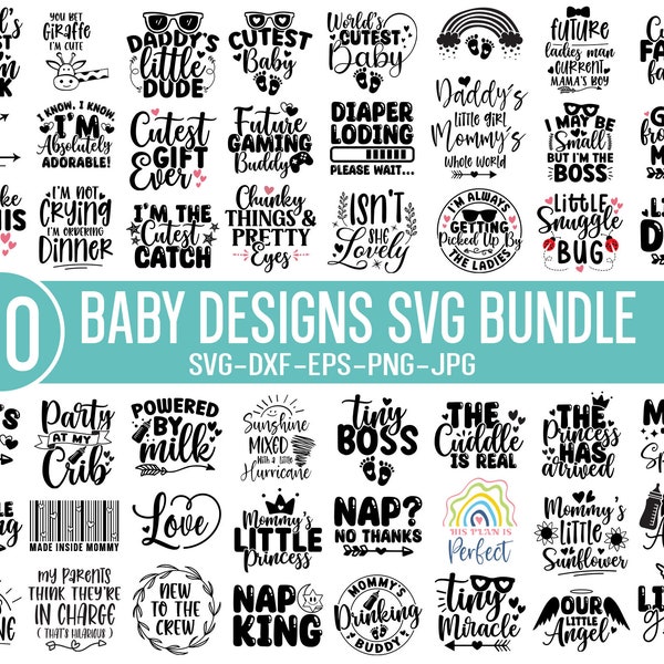 50 süße Baby SVG Bundle, Baby Shower SVG, Neugeborene SVG Bundle, Baby Zitat Bundle, süßes Baby Spruch SVG, lustiges Baby SVG, Baby Junge Mädchen SVG