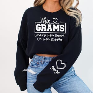 This Mama Wears Her Heart on Her Sleeve Svg, Nana Sleeve Svg, Grandma Sleeve Svg, Custom Kids Names Svg, Mama Heart Svg, Mom Sweatshirt Svg image 15