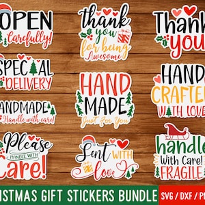 Christmas Gift Sticker Bundle, Holiday Labels (Digital Download)