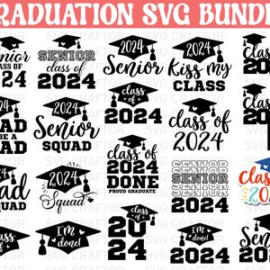Afstuderen SVG, trots afgestudeerde 2024 SVG, senior 2024 SVG, klasse van 2024 SVG, afstuderen 2024 SVG, afstuderen Cap SVG, Cricut gesneden bestanden