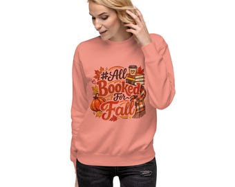 Camiseta "All Booked For Fall" (Todo reservado para otoño) PNG, Camiseta de otoño para amantes de los libros, Camiseta de temporada de otoño, Camiseta de lectura de otoño, Regalo para amantes de los libros, Camiseta para ratones de biblioteca, Camiseta unisex