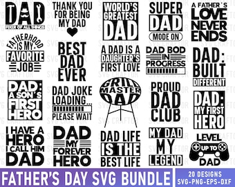 Father's Day SVG Bundle, T-Shirt Designs, Cricut Files (Digital Download)