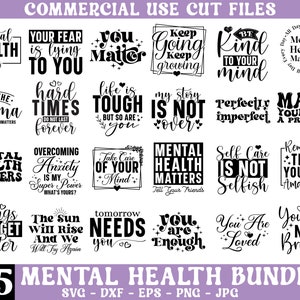 Mental health Svg Bundle, Motivational Svg Bundle, Inspirational Svg, Self Love Svg, Kindness Svg, Positive Quotes Svg, Hope Svg,Svg cutfile