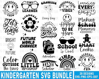 Kindergarten SVG Bundle, Back to School Designs, Teacher Cricut Svg File, SVGcraftor (Digital Download)
