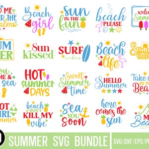 Summer Svg For Shirt, Summer SVG Bundle, Summer Svg, Beach Svg, Summer Design for Shirts, Summertime Svg, Summer Cut Files, Cricut