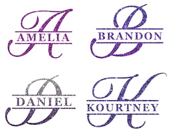 Split Letter Glitter Monogram SVG Bundle (Digital Download)