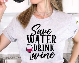 Save Water Drink Wine SVG: Funny Wine Quote Designs (Digital Download)