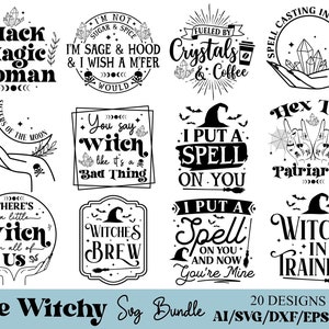 Witchy svg, witchy svg bundle, witchy t-shirt design, witchy vector file, witchy png, halloween svg, halloween png, witchy mama, black magic