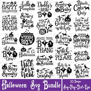 Halloween SVG Bundle: Geist Zitate, Cricut Dateien (Digitaler Download