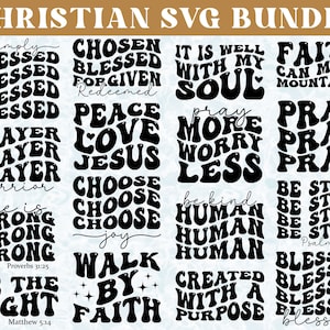 Retro Christian SVG Bundle: Faith Bible Groovy Designs (Digital Download)